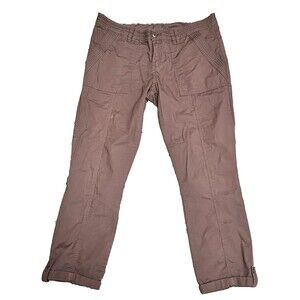 PrAna Mari Capri Pants Women's 8 Cropped Organic Cotton Casual Hiking Brown